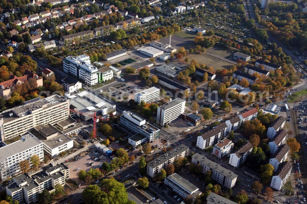 Aerial image Mainz - Hospital grounds of the Clinic Katholisches Klinikum in Mainz in the state Rhineland-Palatinate, Germany