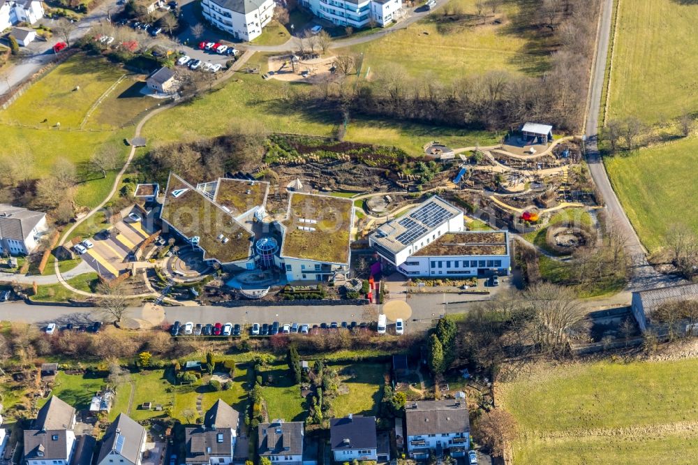 Aerial photograph Olpe - Hospital grounds of the Clinic Kinder- and Jugendhospiz in Olpe on Sauerland in the state North Rhine-Westphalia, Germany