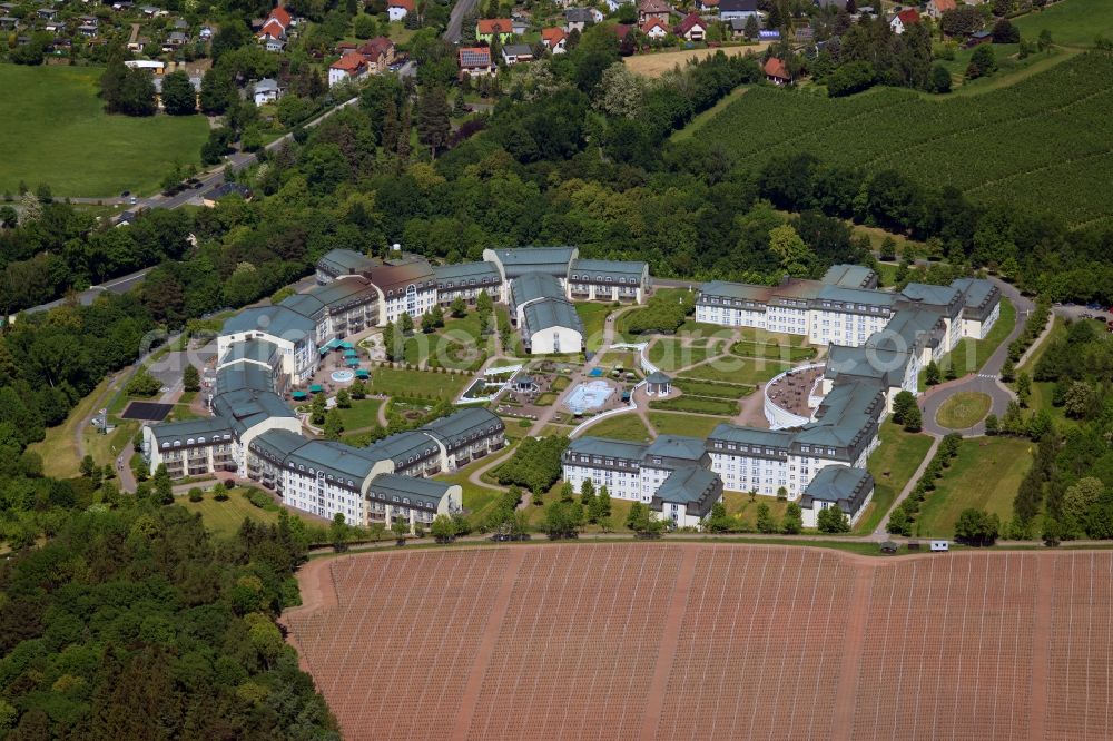 Aerial image Kreischa - Hospital grounds of the Clinic KLINIK BAVARIA Kreischa An of Wolfsschlucht in Kreischa in the state Saxony, Germany