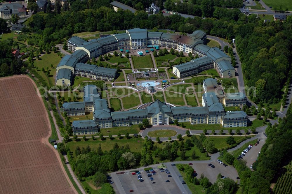 Kreischa from above - Hospital grounds of the Clinic KLINIK BAVARIA Kreischa An of Wolfsschlucht in Kreischa in the state Saxony, Germany