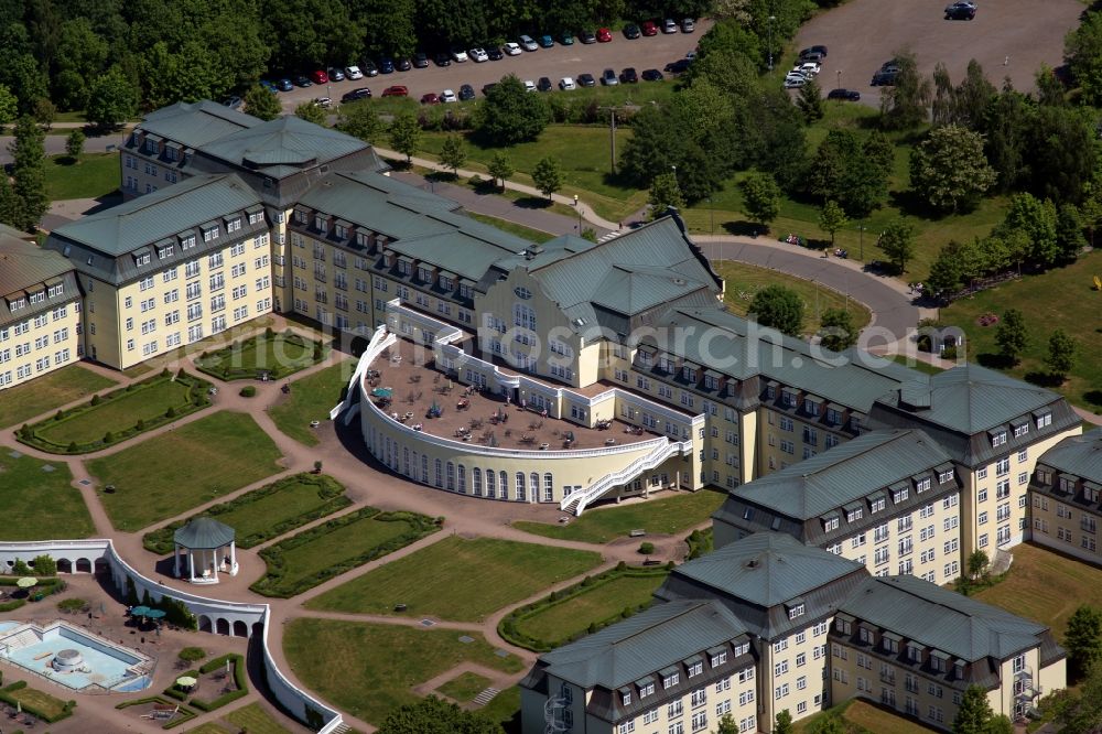 Aerial image Kreischa - Hospital grounds of the Clinic KLINIK BAVARIA Kreischa An of Wolfsschlucht in Kreischa in the state Saxony, Germany