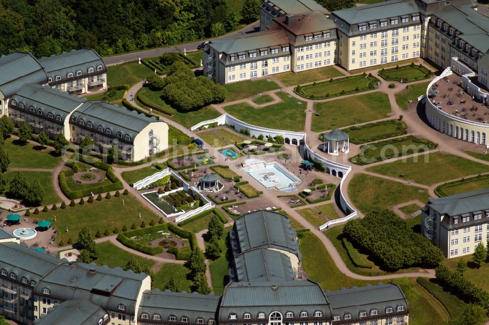 Aerial photograph Kreischa - Hospital grounds of the Clinic KLINIK BAVARIA Kreischa An of Wolfsschlucht in Kreischa in the state Saxony, Germany