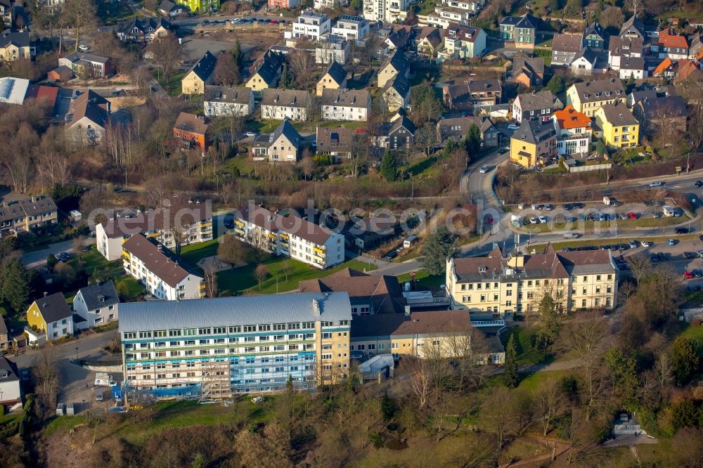 Aerial photograph Hattingen - Clinic of the hospital grounds of the Klinik Blankenstein in Hattingen in the state of North Rhine-Westphalia