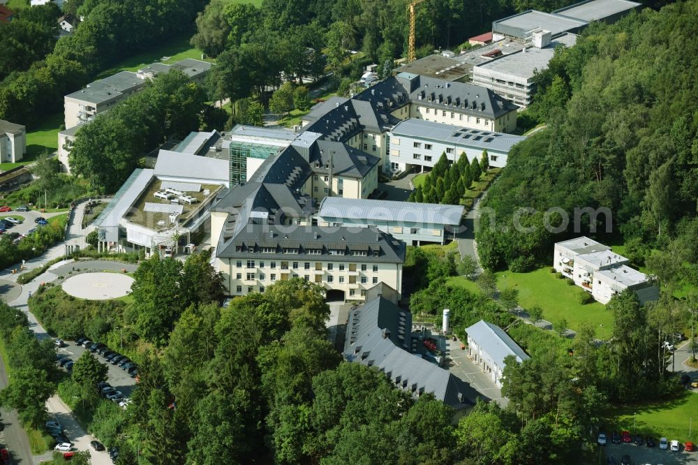 Bayreuth from above - Hospital grounds of the Clinic Klinik Hohe Warte in the district Schiesshaus in Bayreuth in the state Bavaria, Germany