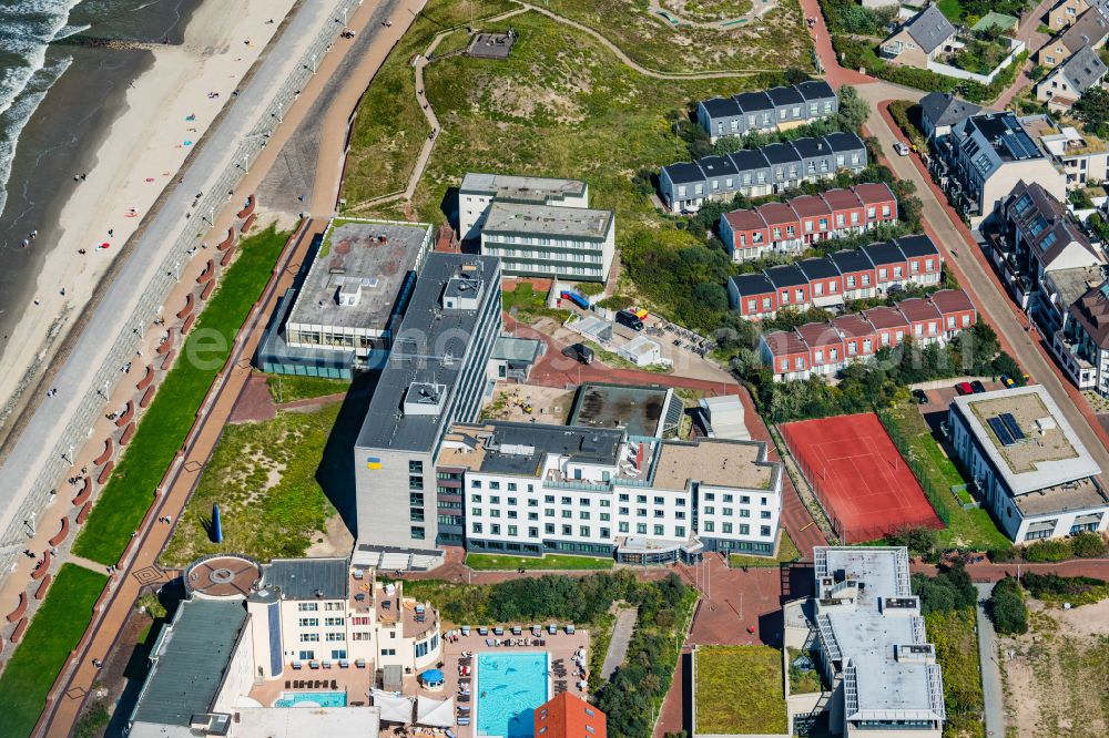 Norderney from the bird's eye view: Hospital grounds of the Clinic Klinik Norderney in Norderney in the state Lower Saxony, Germany