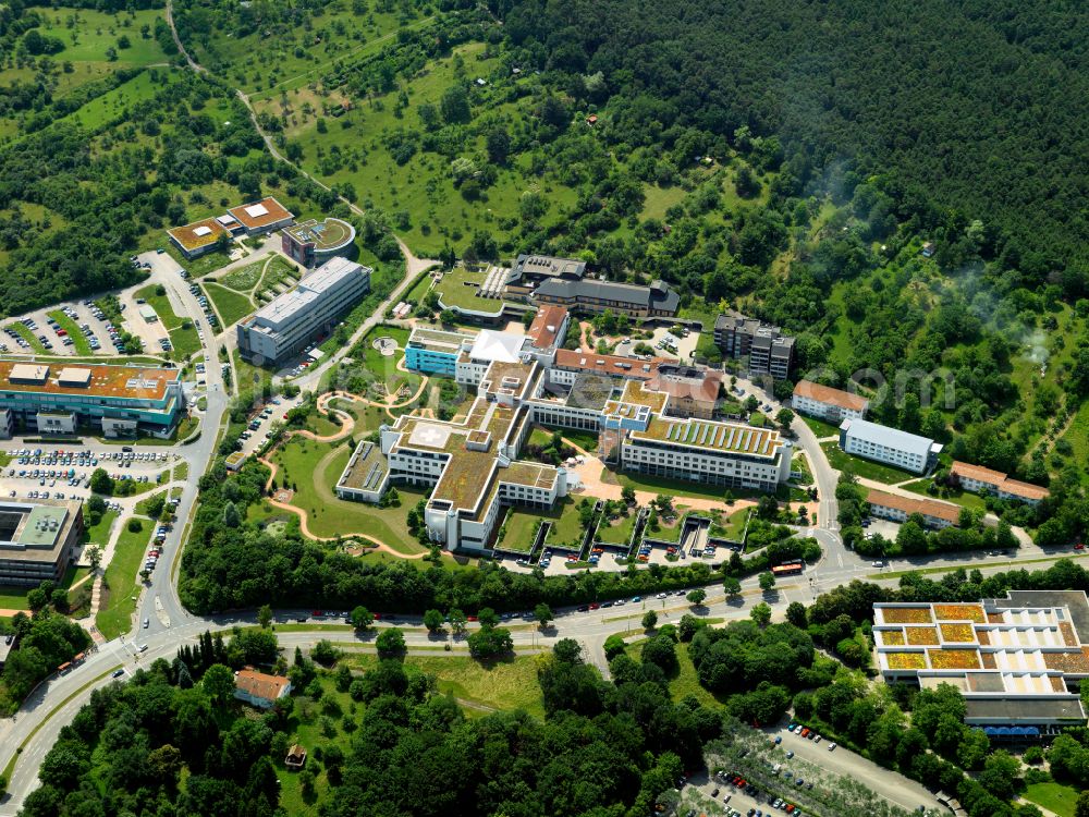 Tübingen from above - Hospital grounds of the Clinic BG Klinik Tuebingen in Tuebingen in the state Baden-Wuerttemberg, Germany