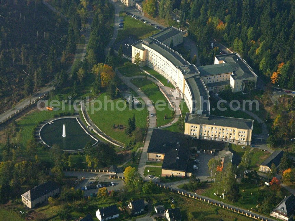 Breitenbrunn/Erzgebirge from above - Hospital grounds of the Clinic of Kliniken Erlabrunn gGmbH Am Maerzenberg in the district Erlabrunn in Breitenbrunn/Erzgebirge in the state Saxony, Germany