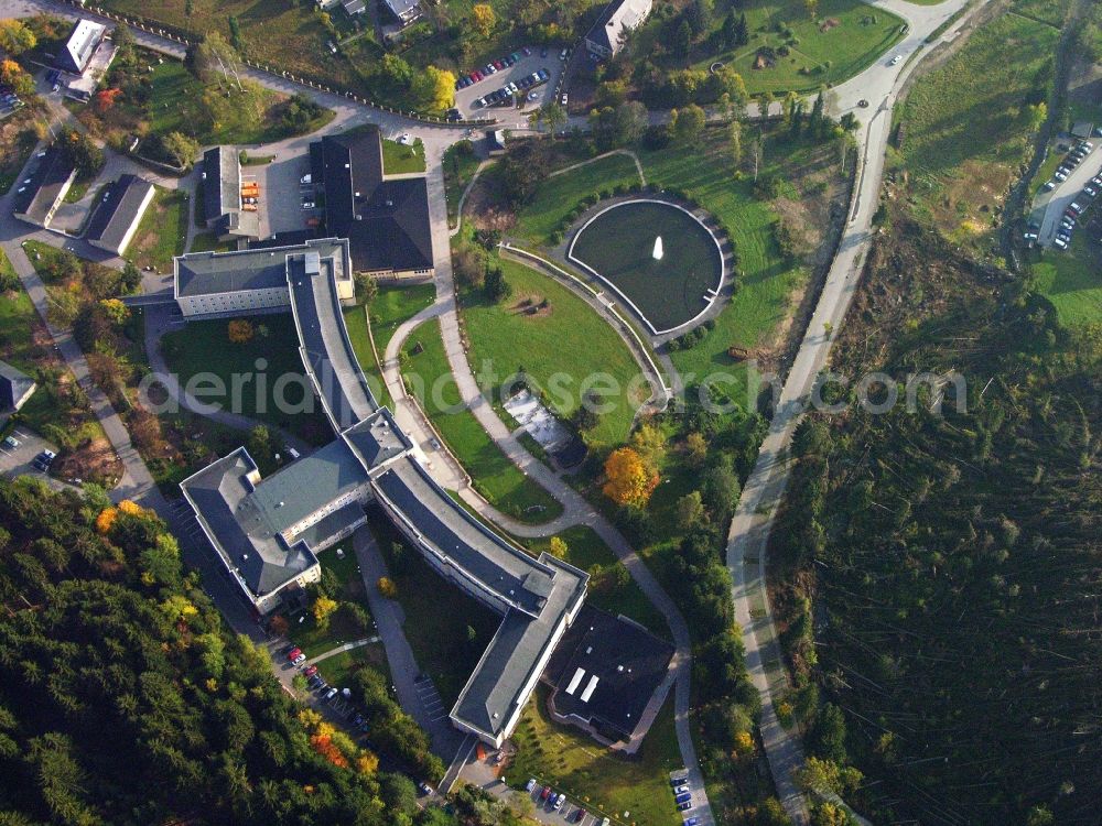 Breitenbrunn/Erzgebirge from above - Hospital grounds of the Clinic of Kliniken Erlabrunn gGmbH Am Maerzenberg in the district Erlabrunn in Breitenbrunn/Erzgebirge in the state Saxony, Germany