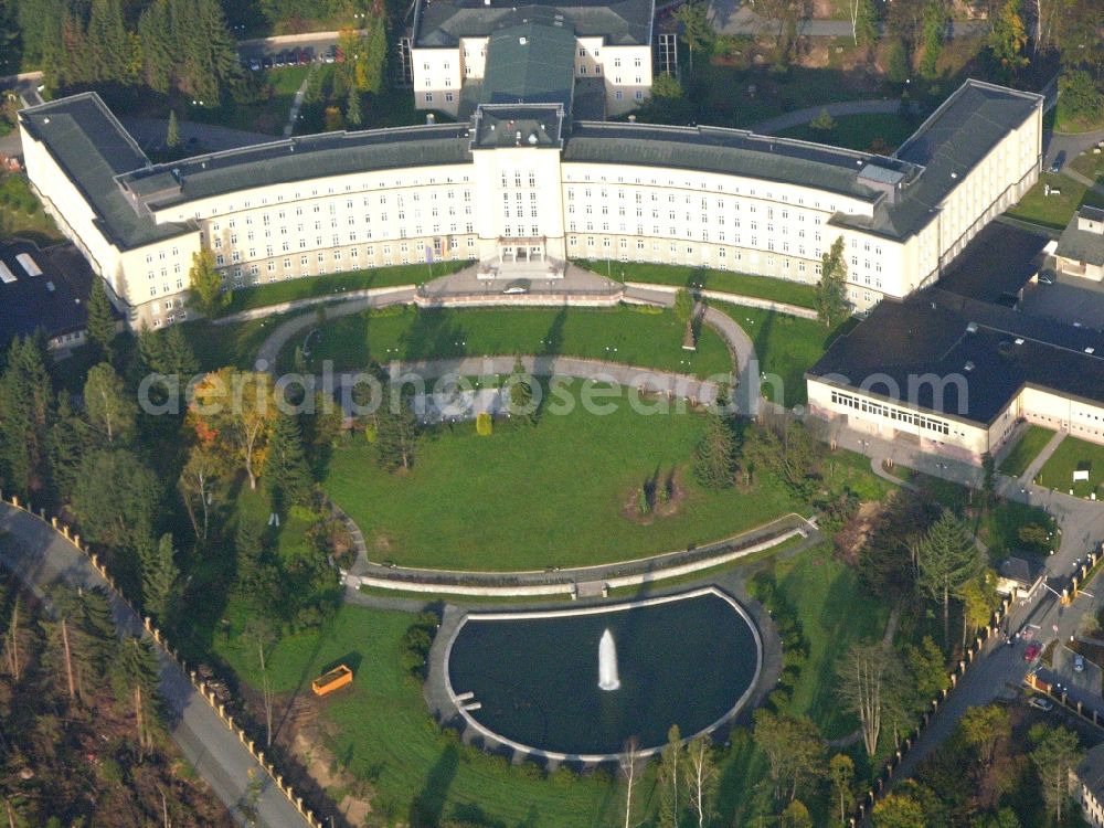 Breitenbrunn/Erzgebirge from above - Hospital grounds of the Clinic of Kliniken Erlabrunn gGmbH Am Maerzenberg in the district Erlabrunn in Breitenbrunn/Erzgebirge in the state Saxony, Germany