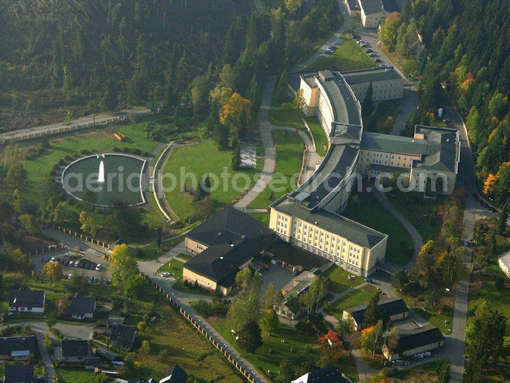 Breitenbrunn/Erzgebirge from above - Hospital grounds of the Clinic of Kliniken Erlabrunn gGmbH Am Maerzenberg in the district Erlabrunn in Breitenbrunn/Erzgebirge in the state Saxony, Germany