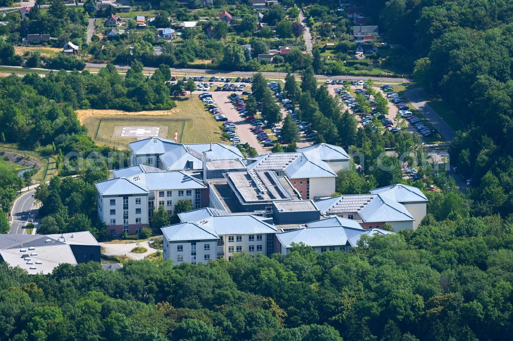 Altenburg from the bird's eye view: Hospital grounds of the Clinic Klinikum Altenburger Land on street Am Waldessaum in Altenburg in the state Thuringia, Germany