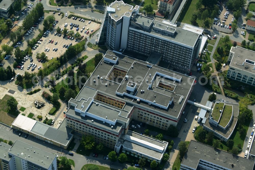 Chemnitz from above - Clinic of the hospital grounds Klinikum Chemnitz gGmbH in Chemnitz in the state Saxony