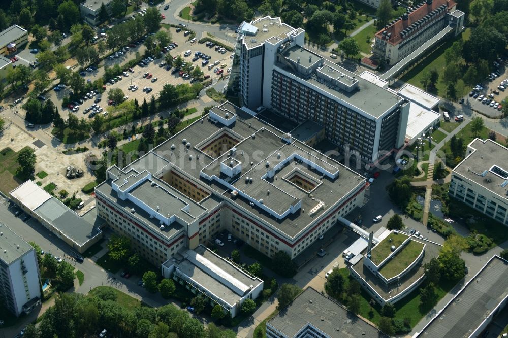 Chemnitz from the bird's eye view: Clinic of the hospital grounds Klinikum Chemnitz gGmbH in Chemnitz in the state Saxony