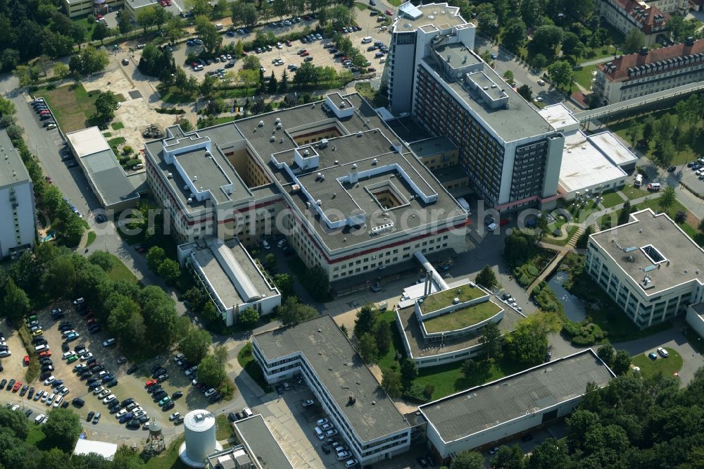 Aerial image Chemnitz - Clinic of the hospital grounds Klinikum Chemnitz gGmbH in Chemnitz in the state Saxony