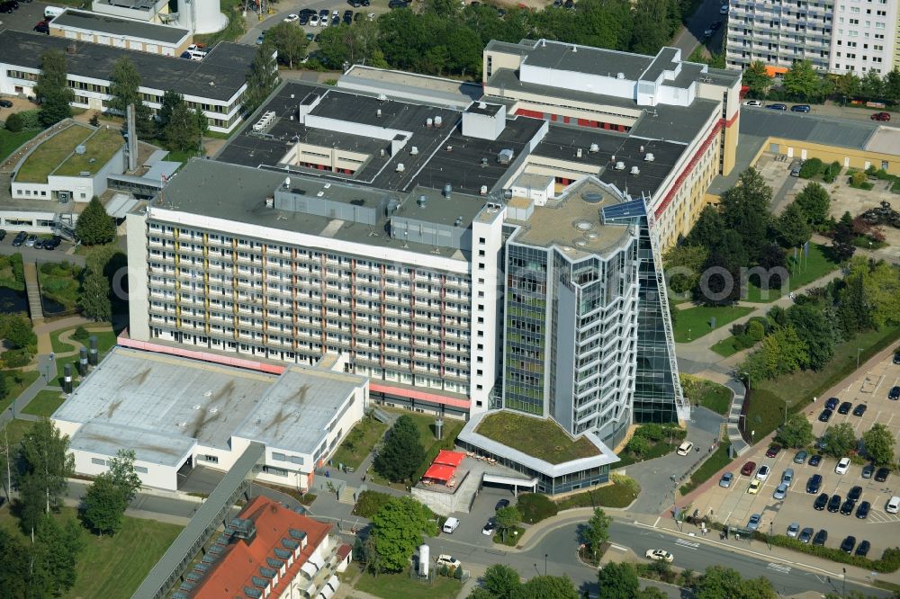 Aerial image Chemnitz - Clinic of the hospital grounds Klinikum Chemnitz gGmbH in Chemnitz in the state Saxony