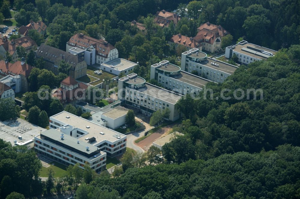 Chemnitz from above - Clinic of the hospital grounds Klinikum Chemnitz gGmbH - Standort Kuechwald in Chemnitz in the state Saxony