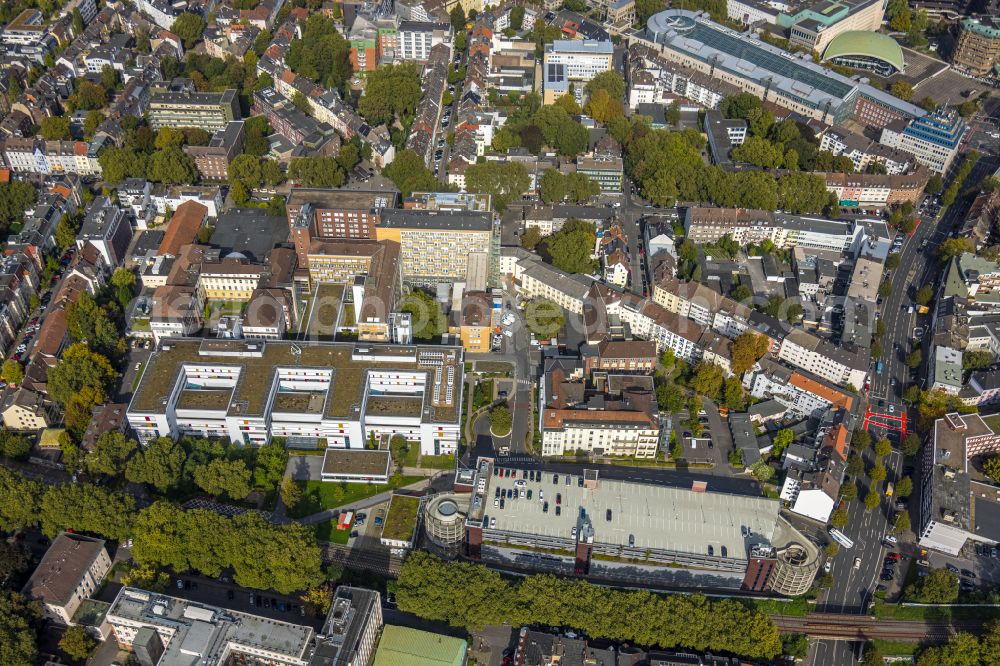 Dortmund from the bird's eye view: Hospital grounds of the Clinic of Klinikum Dortmund gGmbH on street Beurhausstrasse in the district Cityring-West in Dortmund at Ruhrgebiet in the state North Rhine-Westphalia, Germany