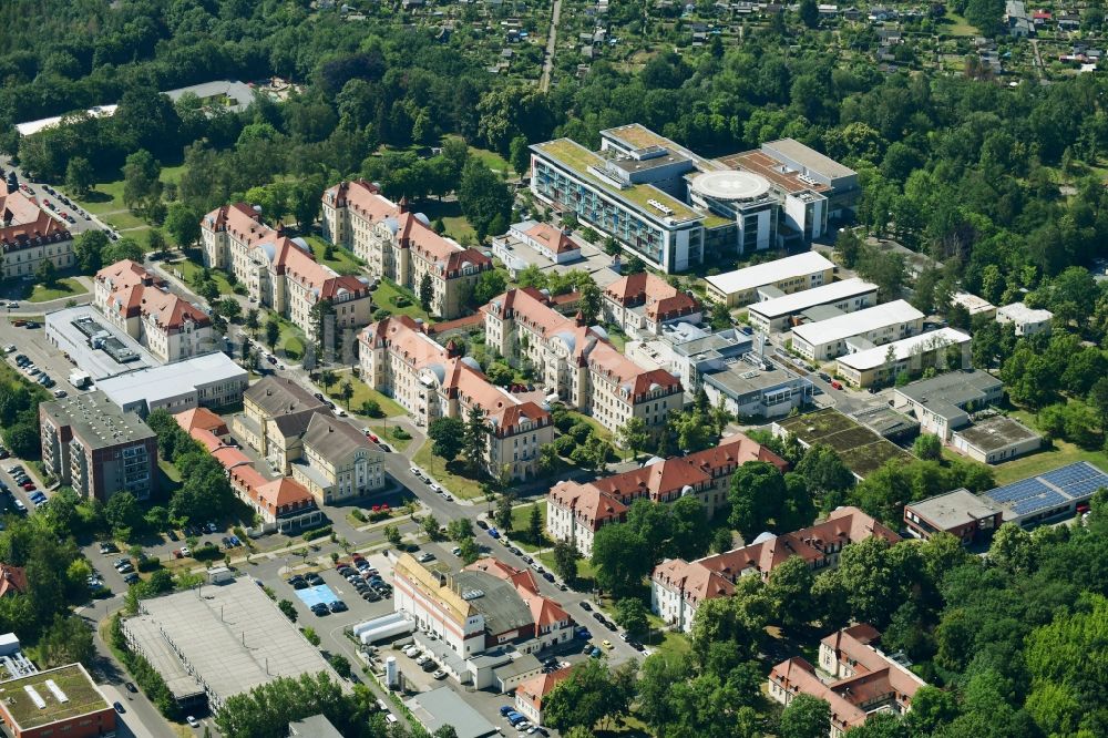 Aerial photograph Leipzig - Hospital grounds of the Clinic Klinikum St. Georg in Leipzig in the state Saxony, Germany