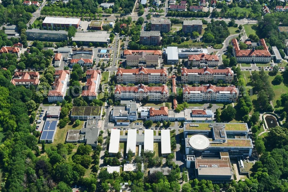 Leipzig from above - Hospital grounds of the Clinic Klinikum St. Georg in Leipzig in the state Saxony, Germany