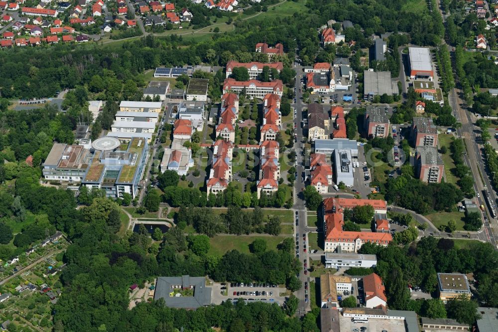 Aerial image Leipzig - Hospital grounds of the Clinic Klinikum St. Georg in Leipzig in the state Saxony, Germany