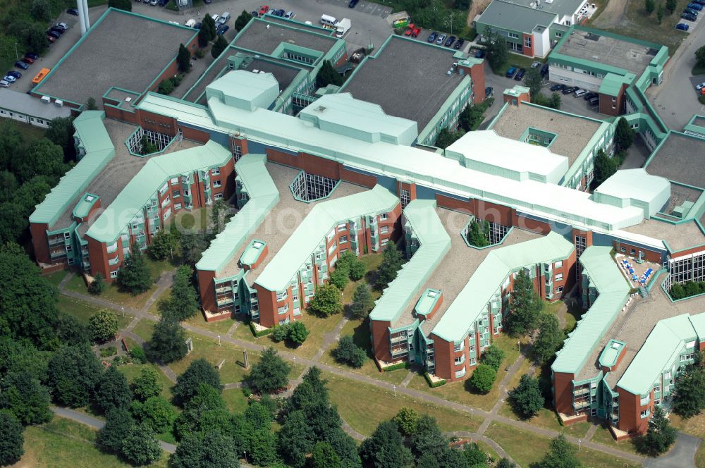 Osnabrück from the bird's eye view: Hospital grounds of the Clinic Klinikum Osnabrueck GmbH in Osnabrueck in the state Lower Saxony, Germany