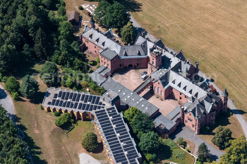 Aerial image Mudau - Hospital grounds of the Clinic Klinikum Schloss Waldleiningen in Mudau in the state Baden-Wurttemberg, Germany