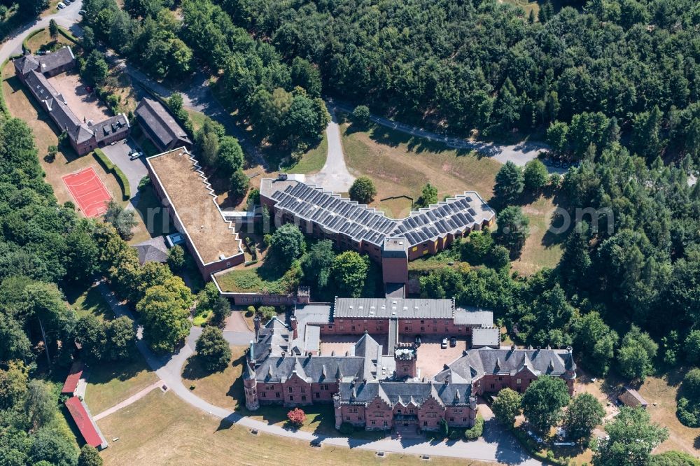 Aerial photograph Mudau - Hospital grounds of the Clinic Klinikum Schloss Waldleiningen in Mudau in the state Baden-Wurttemberg, Germany