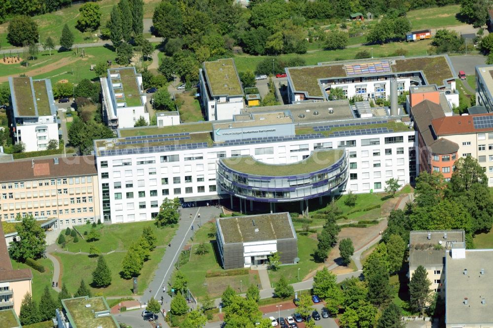 Aerial image Stuttgart - Clinic of the hospital grounds Klinikum Stuttgart - Krankenhaus Bad Cannstatt on Priessnitzweg in Stuttgart in the state Baden-Wuerttemberg