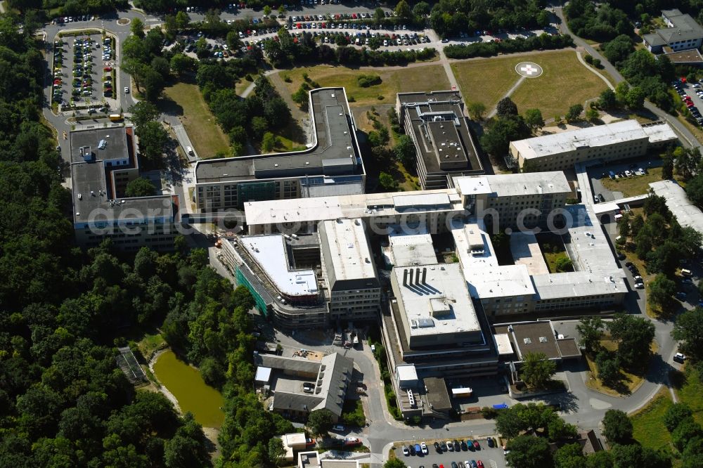 Aerial photograph Wolfsburg - Hospital grounds of the Clinic Klinikum Wolfsburg Klinik fuer Kinder- and Jugendmedizin and Psychosomatik on Sauerbruchstrasse in Wolfsburg in the state Lower Saxony, Germany