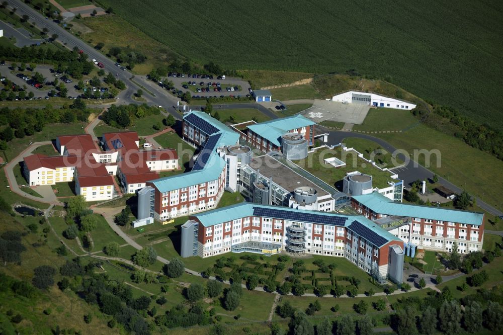 Aerial image Güstrow - Clinic of the hospital grounds KMG Klinikum in Guestrow in the state Mecklenburg - Western Pomerania