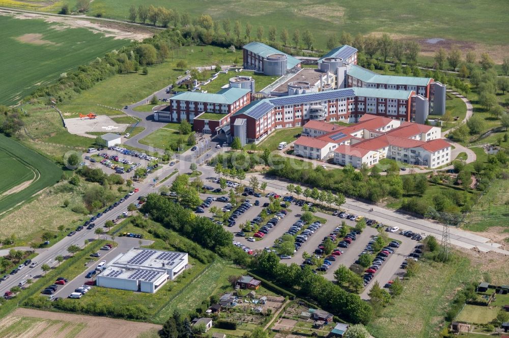 Aerial image Güstrow - Clinic of the hospital grounds KMG Klinikum in Guestrow in the state Mecklenburg - Western Pomerania