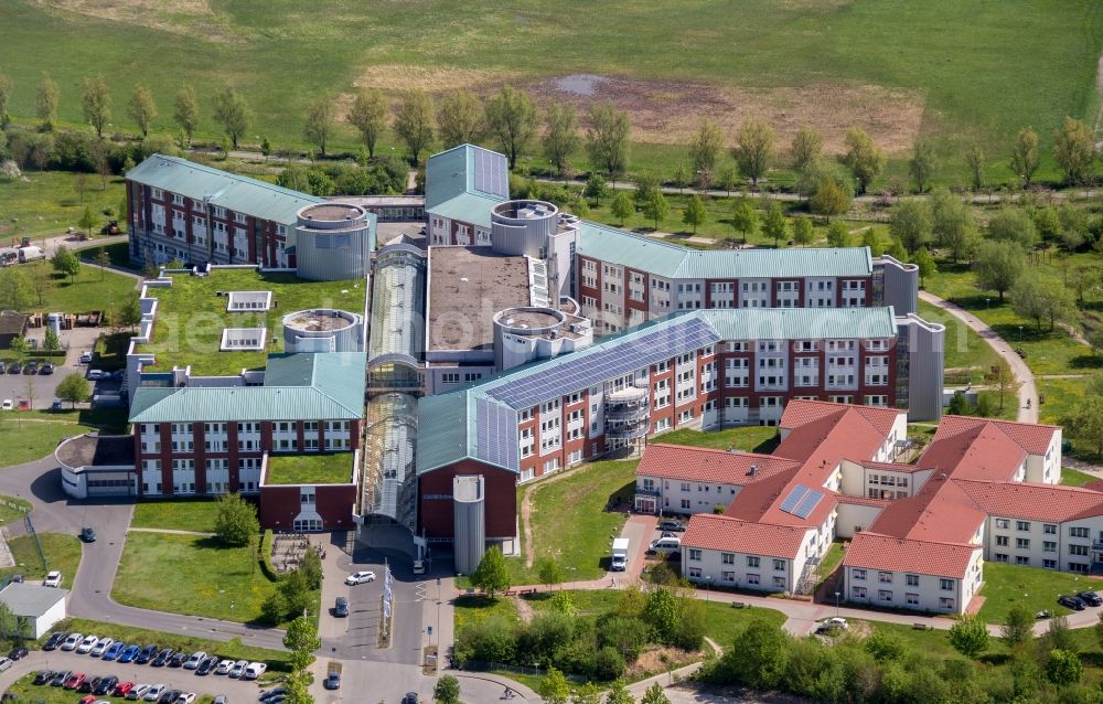 Aerial photograph Güstrow - Clinic of the hospital grounds KMG Klinikum in Guestrow in the state Mecklenburg - Western Pomerania