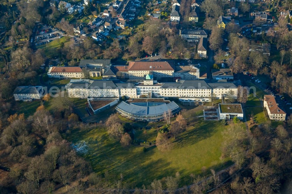 Aerial photograph Essen - Hospital grounds of the Clinic Knappschafts-Krankenhaus Am Deimelsber in the district Stadtbezirke VII in Essen in the state North Rhine-Westphalia