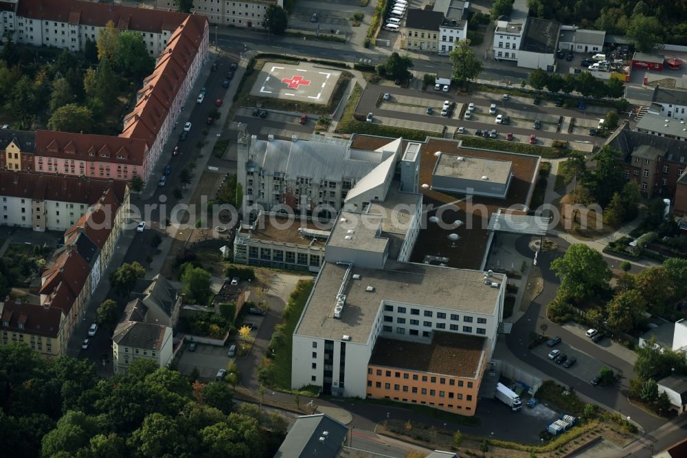 Aerial photograph Köthen (Anhalt) - Hospital grounds of the Clinic Krankenhaus Koethen in Koethen (Anhalt) in the state Saxony-Anhalt