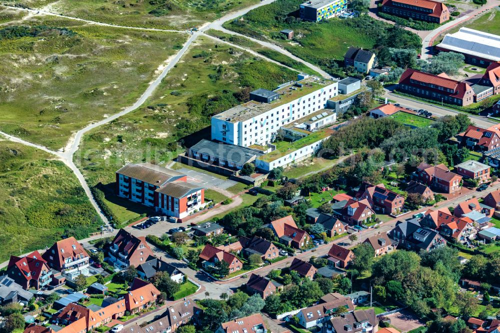 Norderney from above - Hospital grounds of the Clinic Krankenhaus Norderney in Norderney in the state Lower Saxony, Germany