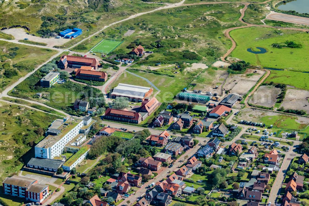 Aerial photograph Norderney - Hospital grounds of the Clinic Krankenhaus Norderney in Norderney in the state Lower Saxony, Germany