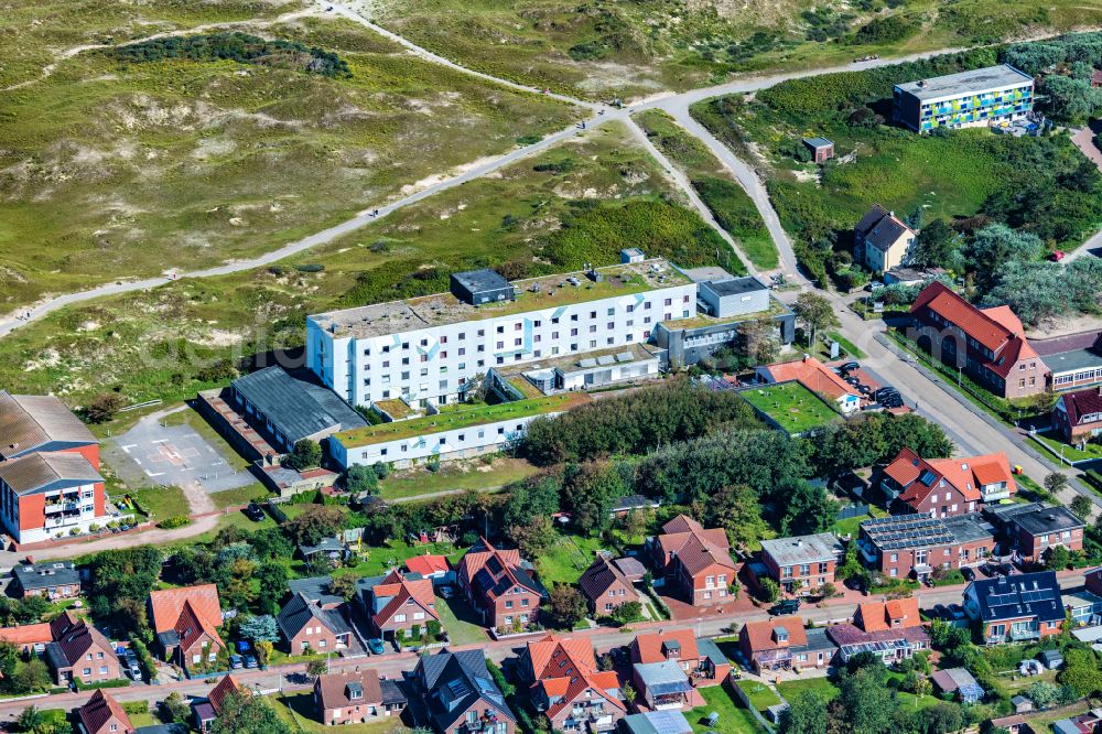 Norderney from above - Hospital grounds of the Clinic Krankenhaus Norderney in Norderney in the state Lower Saxony, Germany