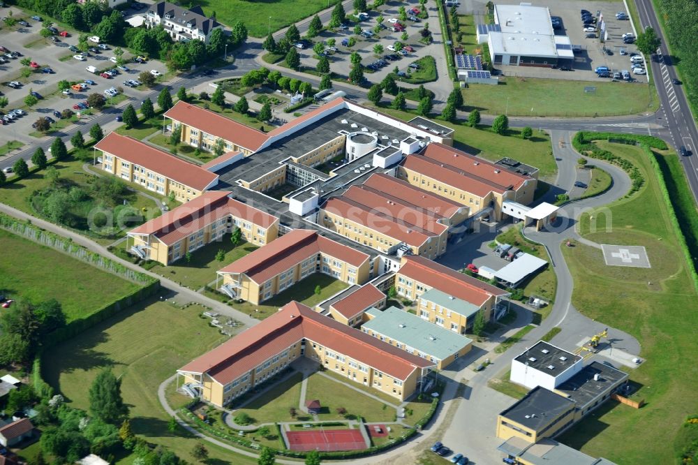 Aerial photograph Perleberg - Clinic of the hospital grounds Prignitz in Perleberg in the state Brandenburg