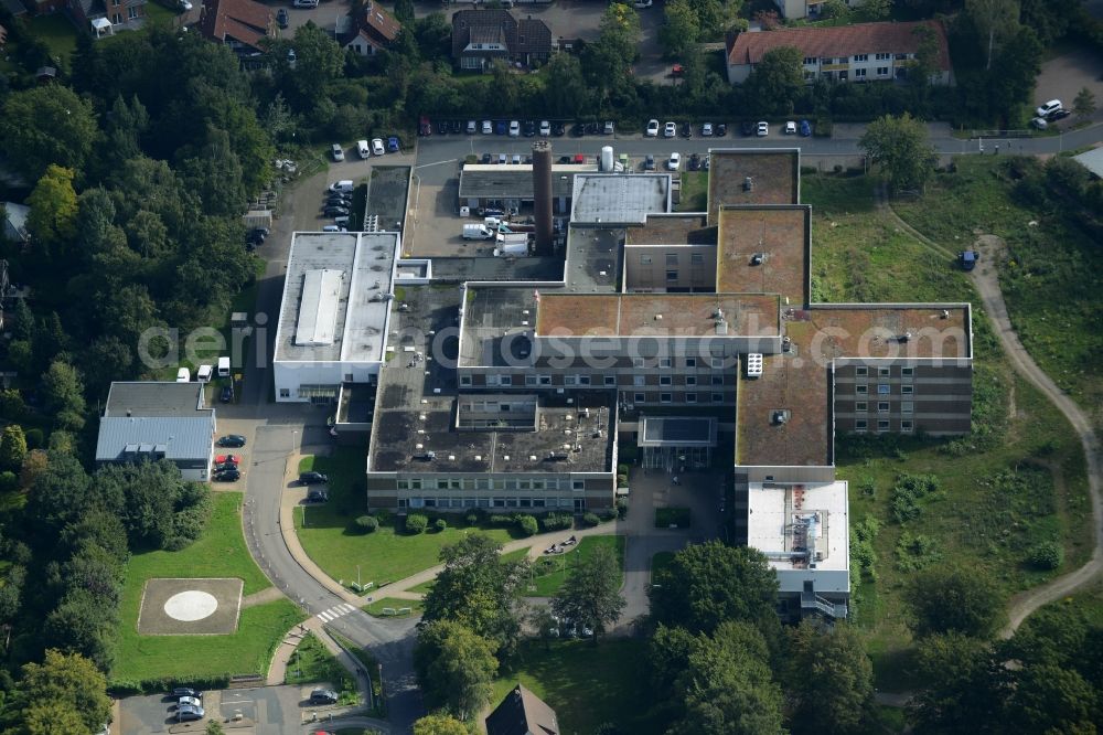 Burgwedel from the bird's eye view: Clinic of the hospital grounds KRH Klinikum Grossburgwedel in Burgwedel in the state Lower Saxony