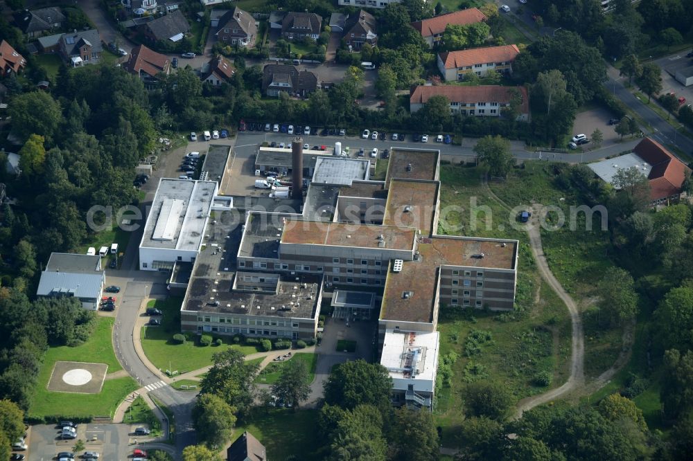 Aerial image Burgwedel - Clinic of the hospital grounds KRH Klinikum Grossburgwedel in Burgwedel in the state Lower Saxony