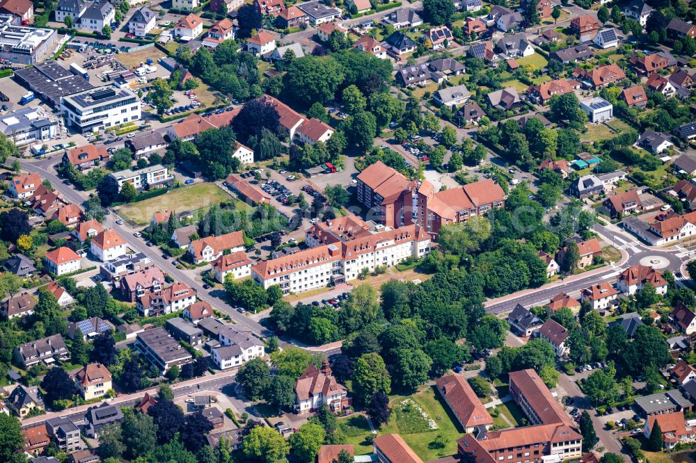 Diepholz from above - Hospital grounds of the Clinic Landkreis Klink on street Eschfeldstrasse in Diepholz in the state Lower Saxony, Germany