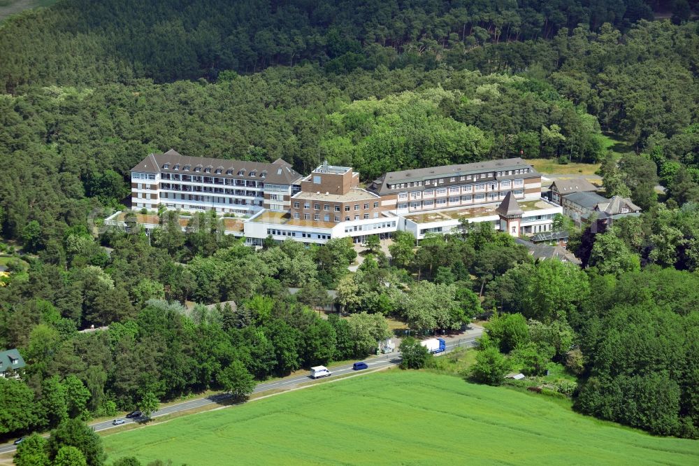 Lostau from above - Clinic of the hospital grounds Lung Clinic of Pfeiffer's foundations in Lostau in the state Saxony-Anhalt