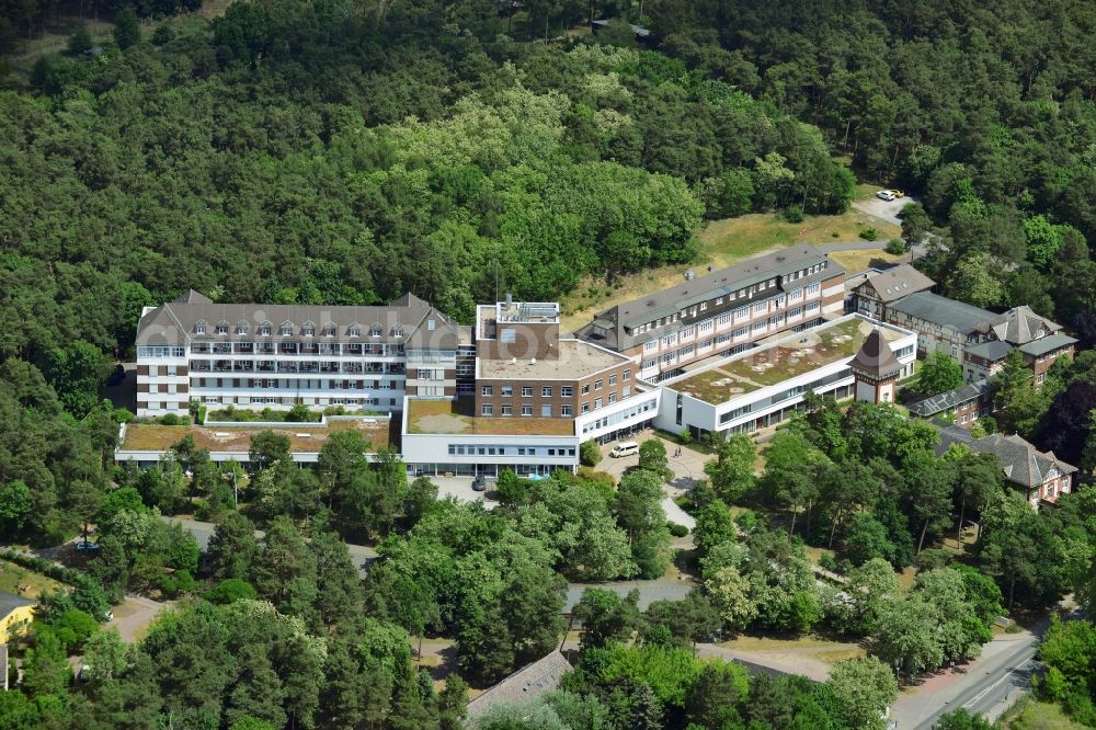 Lostau from the bird's eye view: Clinic of the hospital grounds Lung Clinic of Pfeiffer's foundations in Lostau in the state Saxony-Anhalt