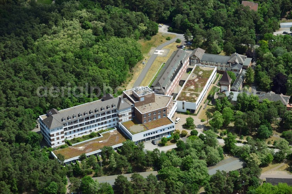 Aerial image Lostau - Clinic of the hospital grounds Lung Clinic of Pfeiffer's foundations in Lostau in the state Saxony-Anhalt