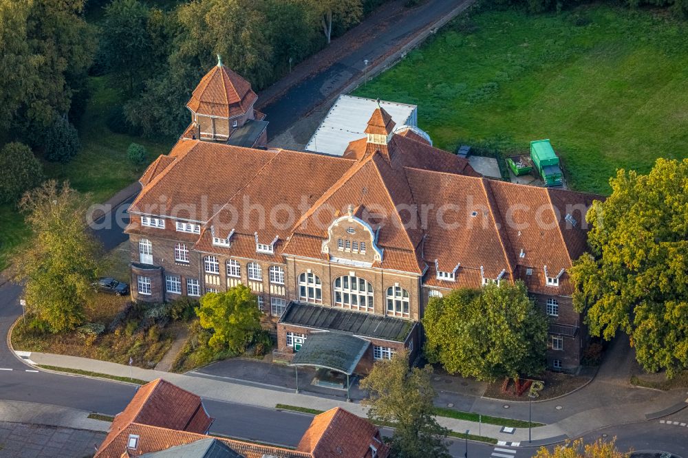 Bedburg-Hau from above - Hospital grounds of the Clinic LVR-Klinik Bedburg-Hau on Bahnstrasse in Bedburg-Hau in the state North Rhine-Westphalia, Germany