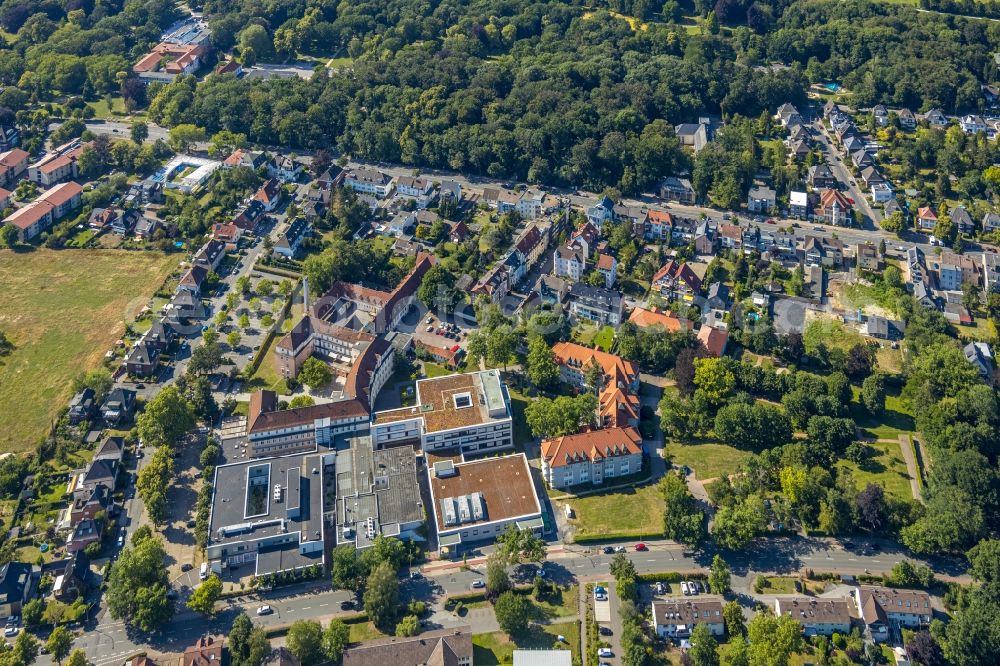 Hamm from the bird's eye view: Hospital grounds of the Clinic St. Marien-Hospital Hamm on Knappenstrasse in Hamm in the state North Rhine-Westphalia, Germany