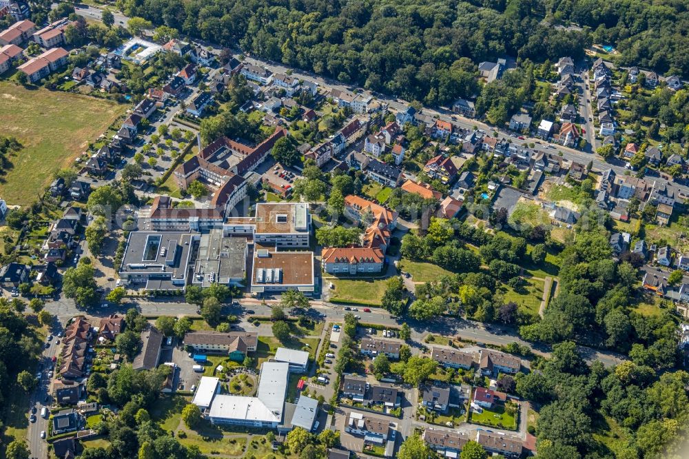 Aerial image Hamm - Hospital grounds of the Clinic St. Marien-Hospital Hamm on Knappenstrasse in Hamm in the state North Rhine-Westphalia, Germany