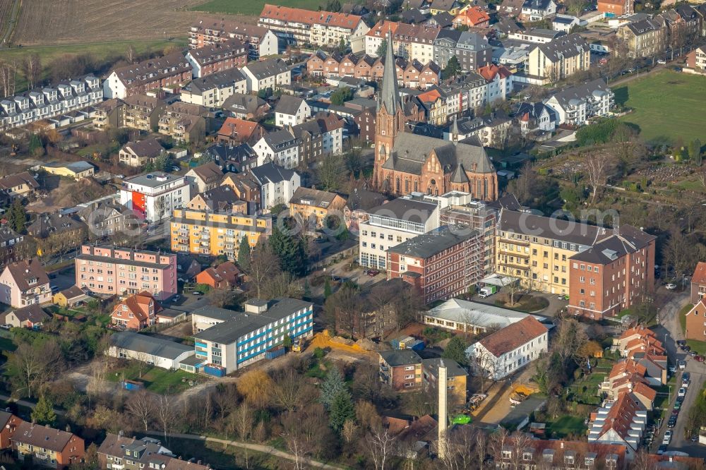 Aerial image Herne - Hospital grounds of the Clinic Marienhospital-Herne II in of Widumer Strasse in Herne in the state North Rhine-Westphalia, Germany