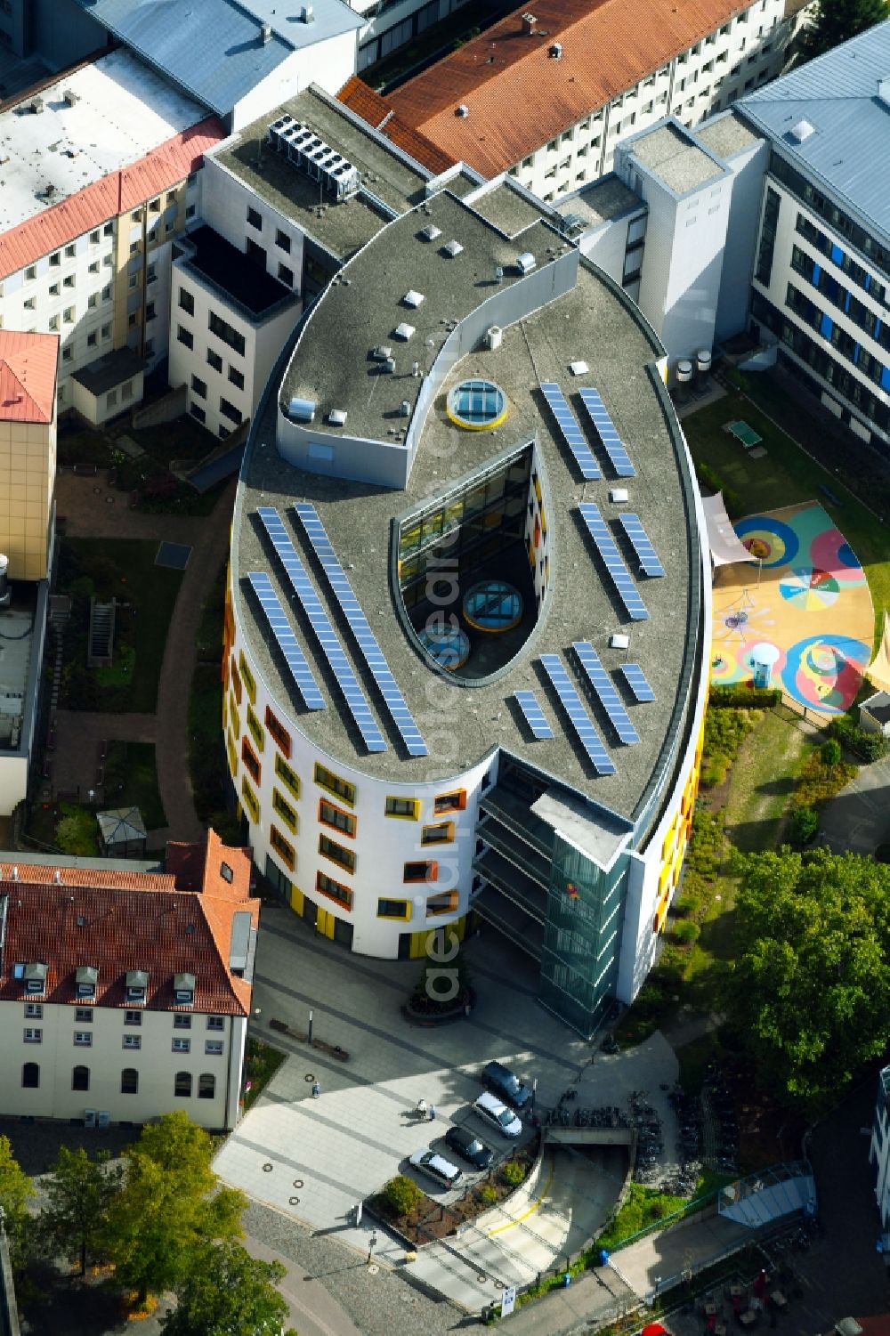 Osnabrück from the bird's eye view: Hospital grounds of the Clinic Marienhospital in Osnabrueck in the state Lower Saxony, Germany