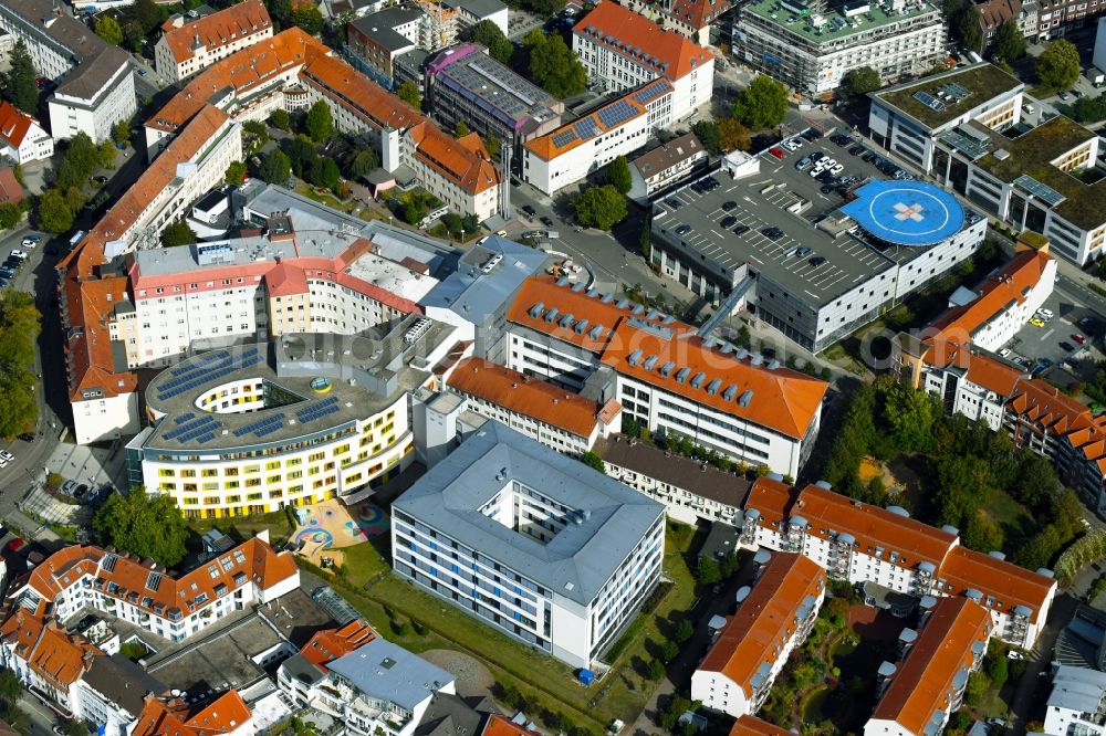 Osnabrück from the bird's eye view: Hospital grounds of the Clinic Marienhospital in Osnabrueck in the state Lower Saxony, Germany